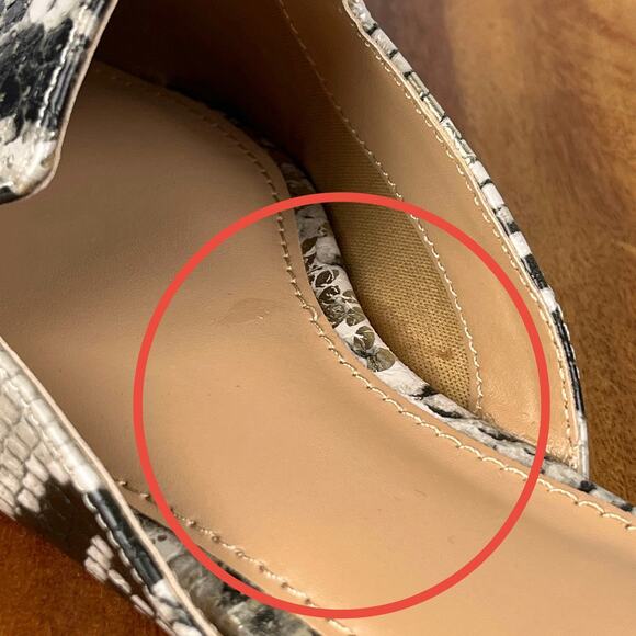 New York & Co Kate Flat Mule Snakeprint Ivory Womens Size 6.5 Flats Mules Shoes - Picture 12 of 16